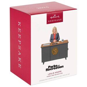 New! Parks & Recreation Leslie Knope + Audio Hallmark Keepsake Ornament
